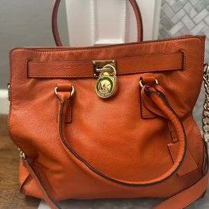 Michael Kors Hamilton large north/south tote- orange.